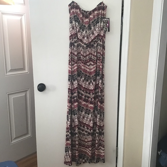 NWT Trixxi Maxi Print Strapless Dress Size XL - Picture 2 of 4